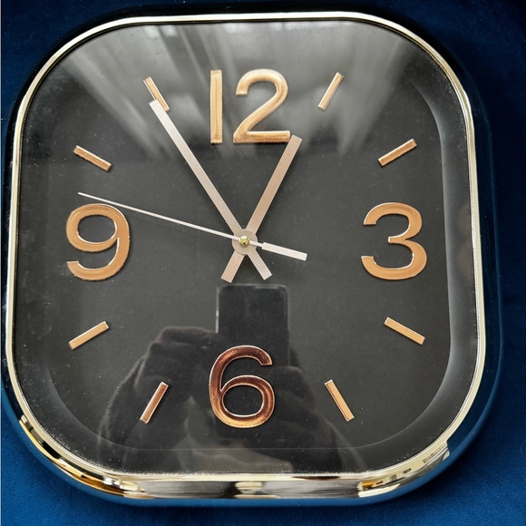 Urban Outfitters Other - Urban Outfitters Black and Gold Square Wall Clock